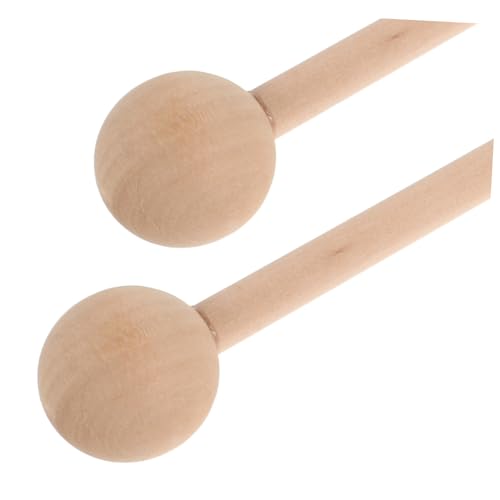 TEHAUX 2個 幼児用 木製リズムスティック 丈夫な天然木材製で幼稚園音楽教育に オルフ式木琴マレット クリアな音色の打楽器マレット楽器ス