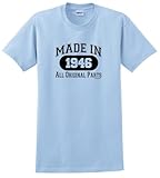 80th Birthday Decorations 80th Birthday Gift Made 1938 All Original Parts T-Shirt Large Light Blue