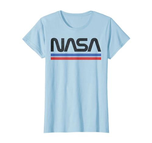NASA Red Blue Stripe Minimal Logo Vintage Graphic T-Shirt T-Shirt