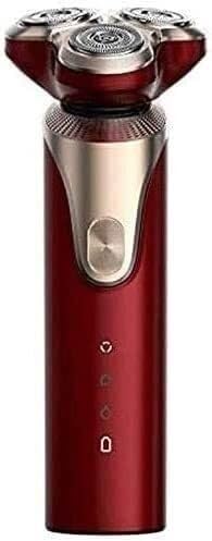 Rasoio Elettrico for Uomo, rasoi da Uomo Wet & Dry for la rasatura, rasoi elettrici Senza Fili, rasoi rotanti, rasoi elettrici for Uomo Impermeabili Ricaricabili(Red)