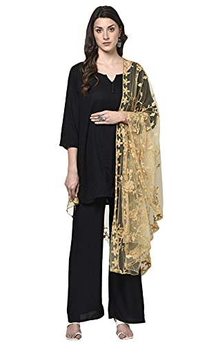 HARI MADHAV DESIGN Women's Nylon Net Embroidered Dupatta