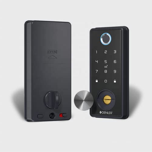 Image of Denler DB04 Automatic Bluetooth Smart Door Lock, Digital Door Lock, Fingerprint Lock PIN, Manual Key Access min 32-45mm Doors, 5 Years Warranty