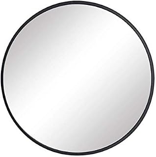 FANYUSHOW Nordic Round Mirror, Bathroom Round Mirror, Wall-Mounted Bathroom Mirror,15.7'' Modern Brushed Black