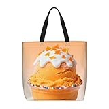 Design de la Saint-Valentin : ce sac à main imprimé crème glacée orange est décoré avec des motifs sur le thème de la Saint-Valentin, présentant l'atmosphère romantique spéciale des vacances de manière tangible. Il dégage un sentiment de délicatesse et est un cadeau attentionné pour vos proches, portant des bénédictions romantiques exclusives