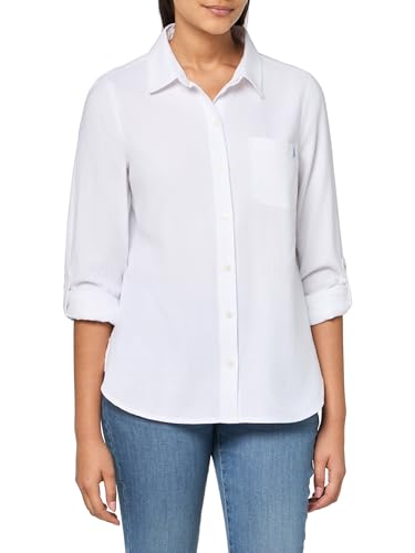 Image of Nautica Women's Button Front Long Sleeve Roll Tab Shirt