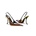 CAGLGLZ Stiletto High Heel Slingbacks for Women Patent Leather Closed Pointed Toe Pumps Slip on Elastic Strap Heeled Sandals Sexy Fashion Party Dressy Shoes(Brown,8)