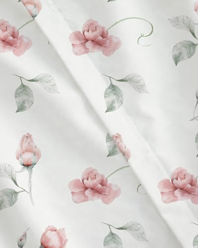 Image of Duvet Cover King Size - Soft Floral Duvet Cover Set - 3 Piece - Rosebud | Soft Floral Duvet Cover 104 x 90 with 2 Pillow Shams, Comfy Floral Bedding Set, Hotel Luxury with Zipper Closures & Ties