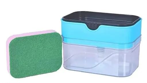 Soap Dispenser/Soap Pump Dispenser and Sponge Holder with 1 Cleaning Sponges for Kitchen|Type -160 for Home and Kitchen-picture-24