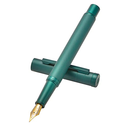 Image of Hongdian 1851 Green Forest Fountain Pen Medium Nib, Classic Design with Converter and Metal Pen Case
