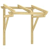 Esta marquesina de puerta de madera realza la apariencia de tu casa y ofrece una forma atractiva de decorar la entrada.