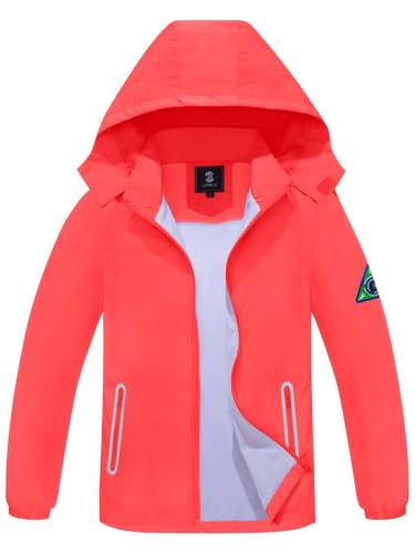 Image of SaphiRose Kids Waterproof Rain Jacket Mesh Lined with Removable Hood