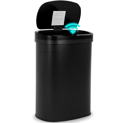Caneca de basura rectangular de 13 galones con tapa y sensor