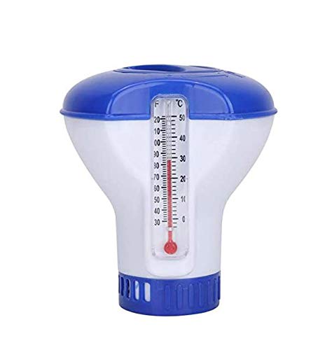 Floating Chlorine Dispenser, 5 Inches Chlorine Dispenser for Pool, Chlorine Dispenser with Thermometer for Pool, Water Park, SPA