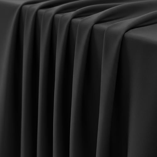DrWeave Nylon Spandex Fabric, 4-Way Stretch, 59in Width, Black, 1 Yard
