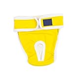HOUDERCO Baumwoll Sicherheitshose Für Hunde Hygienische Saugfähige Physiologische Hundehose in Gelb s Atmungsaktiv Komfortabel Geeignet Für Läufigkeit Und Welpenpflege