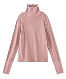 [ニッセン] パジャマ ルームウェアトップス レディース 綿１００％パジャマインナー 首・手首あったか１２分袖ハイネック ダスティピンク 4L