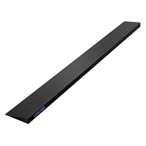 LIEKUMM Rampa de Umbral de Puerta de 90 x 8 x 2 cm Rampa Silla de Ruedas, Capacidad 650 kg, Rampa de Goma, Rampa de bordillo para Entrada,baño,supermercado,Garaje,Jardines, fábricas, se Puede Cortar
