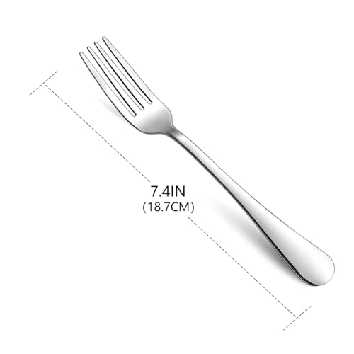 6-Piece (18.7cm, 7.4 inchs) Fork Set, Stainless Steel Dinner Forks Table Forks, Heavy Duty and Mirror Polishing Cutlery Forks Set, Dishwasher Safe - Image 3
