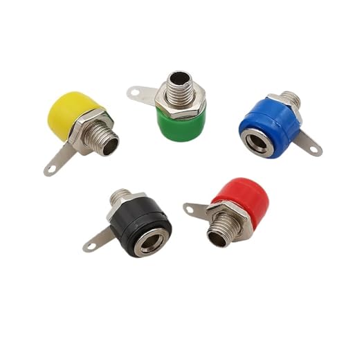 Conectores banana hembra de 4mm en lote de 10 unidades para montaje en panel color amarillo