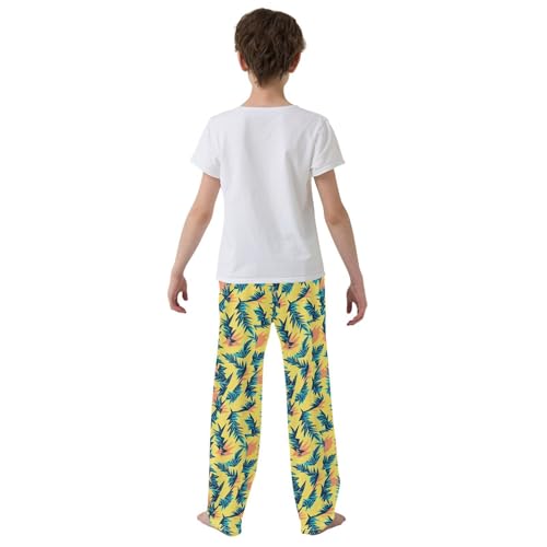 Boys' Pants Yellow Green Lightning Bolt Long Bottoms Jogger Pants Elastic Waist Trousers with Pockets S-XL3