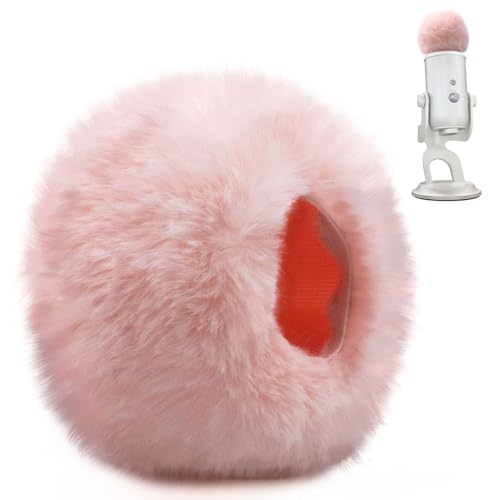 Spircol Blue Yeti Pop Filter for Blue Yeti Microphone, Yeti Foam Windscreen with Dead Cat Blue Yeti Mic Cover for Yeti Mic (1, Pink furry), SP5210