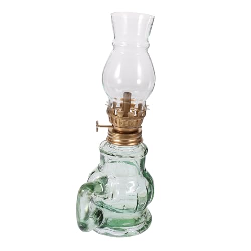 TOYANDONA Vintage Kerosene Oil Lamp Retro Glass Lantern for Indoor Use Emergency Lighting Home Decor Classic Paraffin Oil Lamp with Unique Glass Design and Easy Ignition