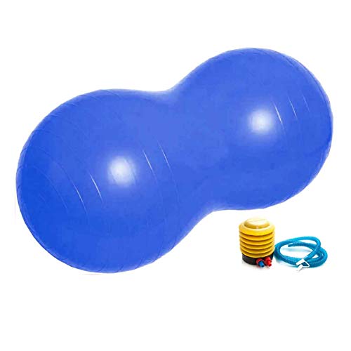 Loja Produto Bola de Pilates 30 Bola Pilates Feijão 90x40 cm Resistente Pilates C/Bomba Azul