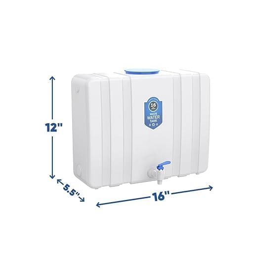 Image of RO Reject and Waste Water Collecting Translucent Tank 15 Liters | Wall Mountable and Food Grade HDPE Plastic Tank | Easy to Connect with All Water Purifier (FULL WHITE)