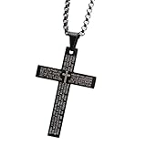 Yidueace Cadena religiosa para hombre,Collar religioso para hombres - Collar cristiano Santo colgante | religioso de acero inoxidable, colgante de versículo bíblico, cadena sagrada para hombres