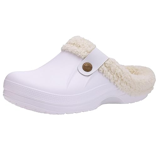 Image of Beslip Fur Lined Clogs for Women & Men Fuzzy Slippers with Memory Foam