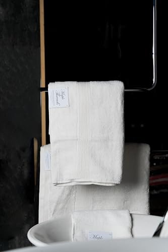Serviettes de bain super absorbantes en coton 450g/m² blanc | Set textile de 8 - 5