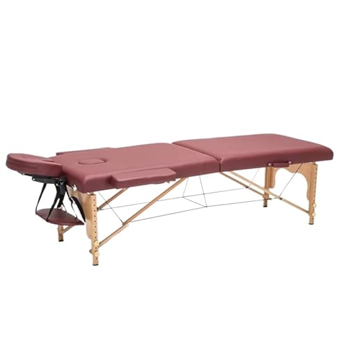 PSNKLMM Mesas de Masaje de SPA Plegables Muebles de salón Cama de Masaje de Madera Mesa de acupuntura portátil Mesa de Fisioterapia de Belleza for Tatuajes para Fisioterapia Y Tatuaje(Red(185x60cm))