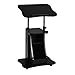 Hysache Lectern Podium Stand, Mobile Adjustable Height Lectern Podium with 4 Swivel Wheels, Rolling Office Desk Cart with 2-Layer Locker & Paperboard for Study, Classroom, Dorm Room (1)