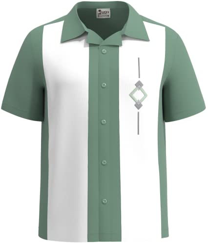 Mens Camp Shirt, Vintage Cuban Style Bowling Shirt Trovato