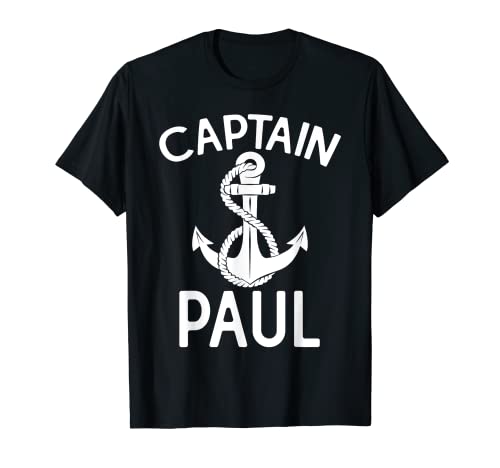 Capitán Paul Ship Anchor Boat Yate Camiseta