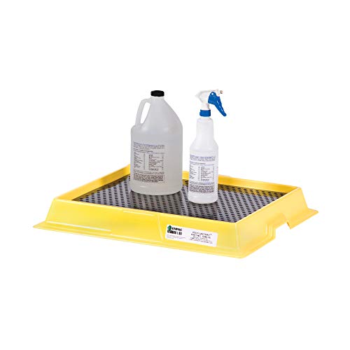 Spill Tray, Black/Yellow, 2.5 gal, HDPE