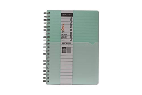 Caderno Espiral Pp C/Bolso Multiuso 185Mmx140Mm - 140Págs, 70G, Pautado Sortido (Rs, Az, Vd, Lilás)