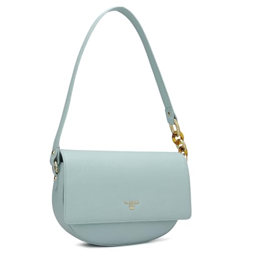 Image of Da Milano Women's Leather Shoulder Bag - Blue