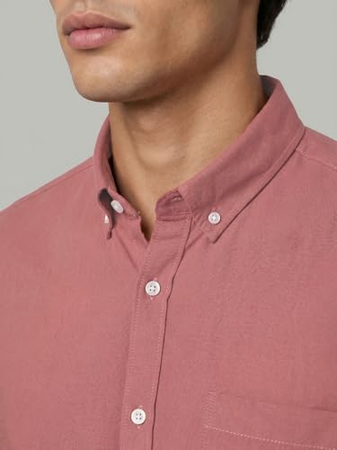 Image of Urbano Fashion Men's Cotton Full Sleeve Regular Fit Solid Oxford Shirt with Button-Down Collar