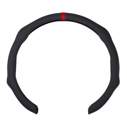 SUPEREVER Car Steering Wheel Cover Napa Leather Non Slip Vehicle Steering Wheel Cover Protector Quick Install Comfy Automotive Interior Decor Universal fit 14 -15 inches Car Pickup SUV