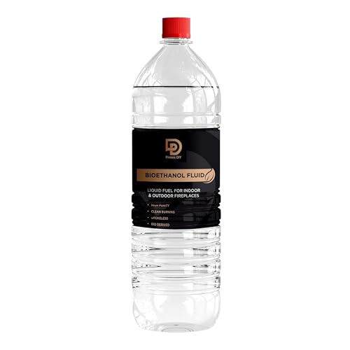 PRIMES DIY 1 Litre Premium Bioethanol Fuel for Fire Place Clean Burning High Purity Bio Ethanol Liquid Fuel for Fire Pits Burners and Stoves Indoor and Outdoor Use Eco Friendly Bioethanol Fuel Liquid