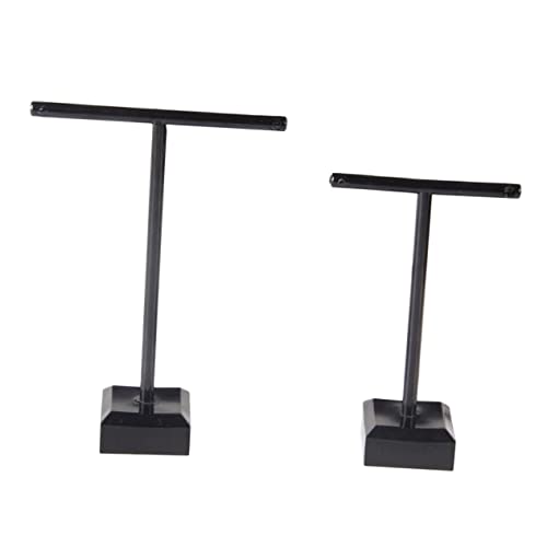 NOLITOY 2 Pcs Earrings Shelf Holders Show Display Retail Rack Stand Multifunctional Transparent Two Shape Black