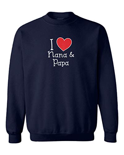 I Love My Nana & Papa - Heart Cute Toddler Fleece Crewneck Sweater