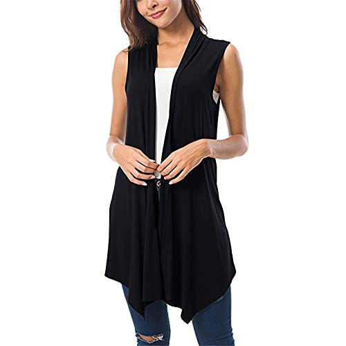 Cardigan Femme Ete Leger Manteau Grande Taille Gilet Femme Sans Manches Chic Manteaux Décontractés Vêtements Nettoyage Du Sol Loungewear Mi Long Cardigan...
