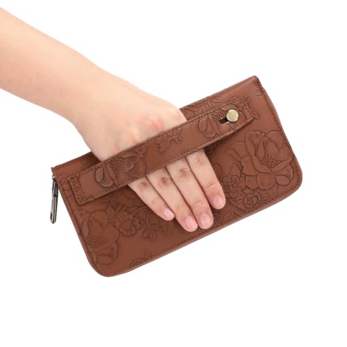 Image of GAEKEAO RFID Leather Wristlet Wallet for Women with Grip Strap