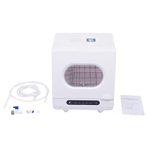 Portable Dishwasher Countertop, 5 Washing Programs Small Dishwasher,360° Rotating Powerful Deep Cleaning, for Apartments, Camping and RV
