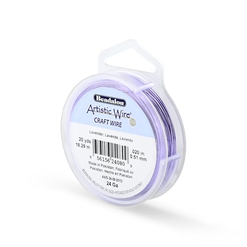 Image of Artistic Wire, 24 Gauge Tarnish Resistant Colored Copper Craft Wire, Lavender, 20 yd