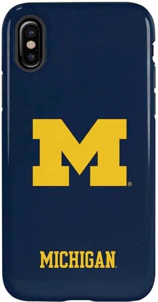 Skinit Pro Phone Case Compatible with iPhone X - Officially Licensed University of Michigan M Logo Yellow Design