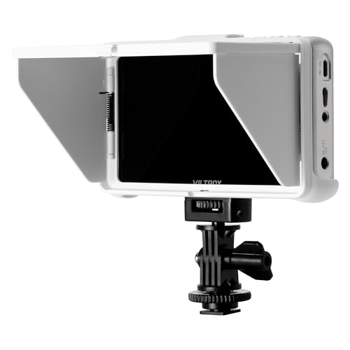 Image of VILTROX 5.5 Inch Portable On-Camera Monitor, 4K Touchscreen HDMI Video Field Monitor, 1920x1080 Wide Viewing, Sunshade Hood, HDMI in and outputs, 3D LUTs (White)