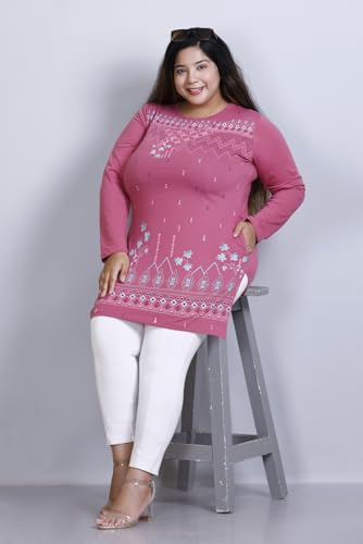 Image of Women Printed Full Sleeve Cotton Tshirt with Side Slits & Pocket | Small - 7XL Size